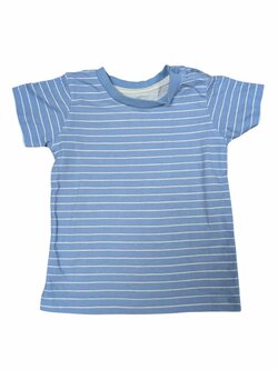 Modré pruhované triko s krátkým rukávem secondhand 